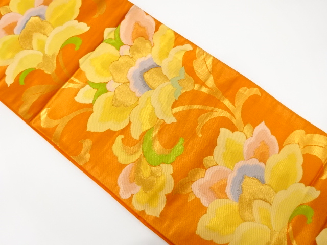 JAPANESE FUKURO OBI / WOVEN CHINESE FLOWER